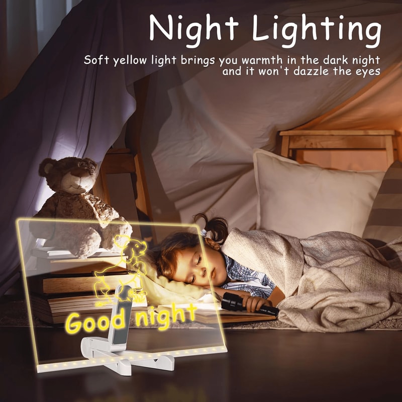 child using LED art board for learning