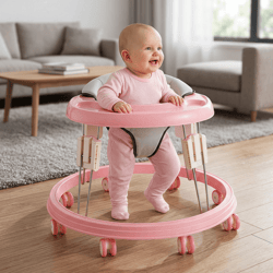 height adjustable baby walker, foldable multi-function anti-rollover walker with brake design