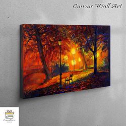 Large Canvas, Wall Decor, Canvas Gift, Cityscape Wall Art, Abstract Wall Decor, View Canvas, Oil Painting Print, Autumn