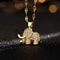 Golden Copper Elephant Pendant, Cubic Zirconia Necklace, Cute Jewelry for Women and Men, Daily Party Wear