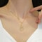 Shiny Zircon Geometric Heart, Necklace For Women, Classic Gold Color Stainless, Pendant Necklaces, Jewelry Gift