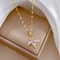 Shiny Zircon Geometric Heart, Necklace For Women, Classic Gold Color Stainless, Pendant Necklaces, Jewelry Gift
