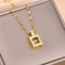 Shiny Zircon Geometric Heart, Necklace For Women, Classic Gold Color Stainless, Pendant Necklaces, Jewelry Gift