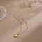 Ms Simple Fashion Peach 1pcs Goldcolor Necklace Collarbone Chain Holiday Gifts Heart Engraved Love 2