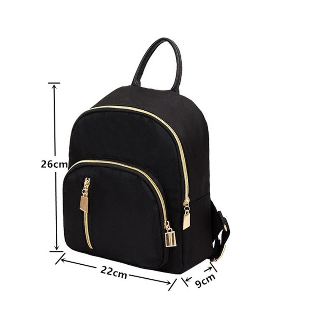 Fashion Oxford Mini Backpack Womens Multi Function Daypack Cute Travel Purse Black Shoulder Bag For 4
