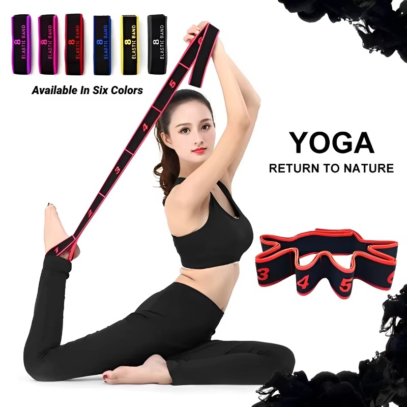 Stretching Belt Pilates Fitness, Style Dance Yoga, Elastic Stretch Resistance Band, Digital Elasticity Tension Strap