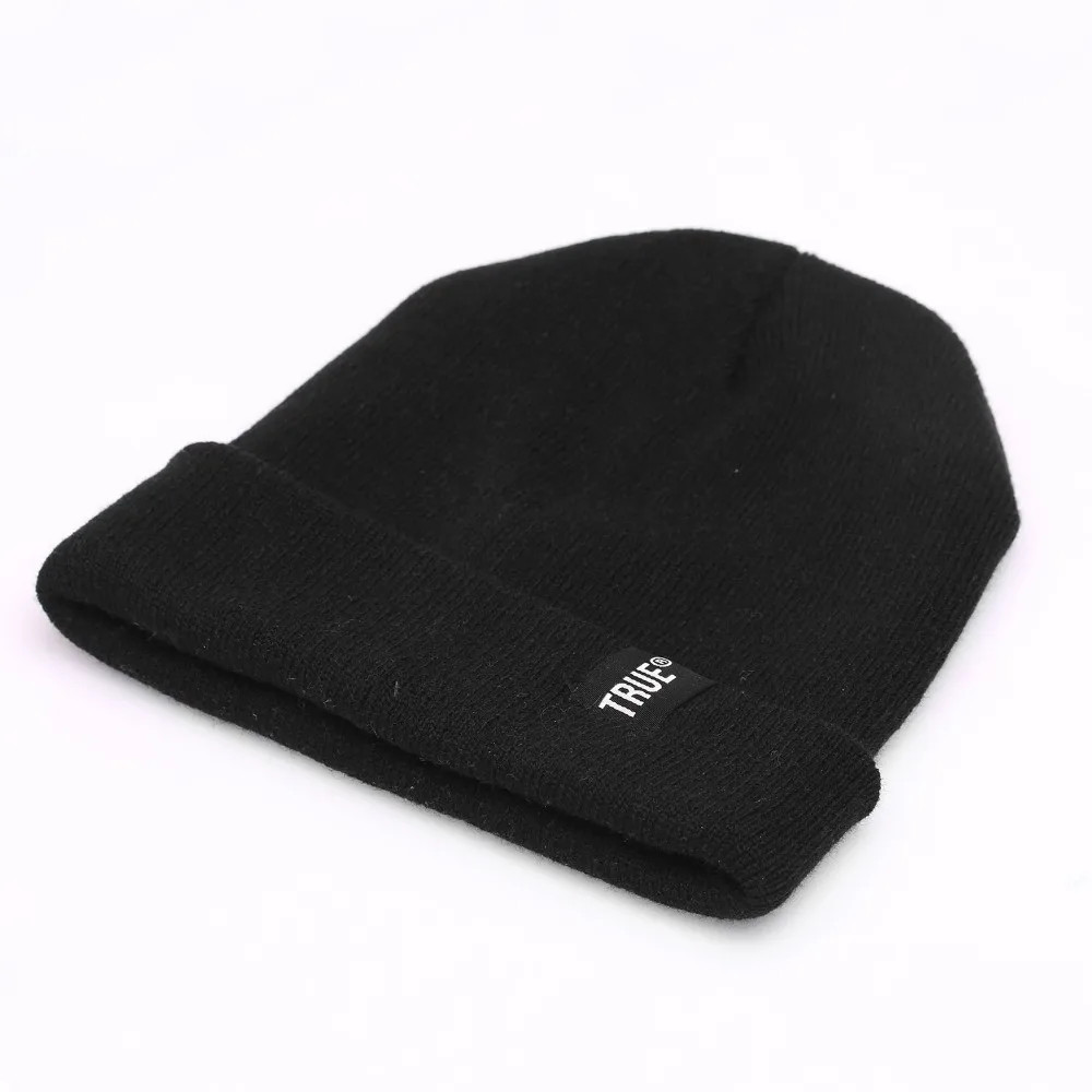 Casual Beanies For Men Women Letter True Colors Knitted Winter Hat Solid Hiphop Skullies Hat Unisex 3