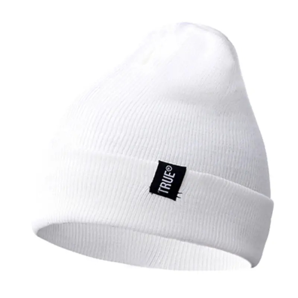 Casual Beanies For Men Women Letter True Colors Knitted Winter Hat Solid Hiphop Skullies Hat Unisex 11