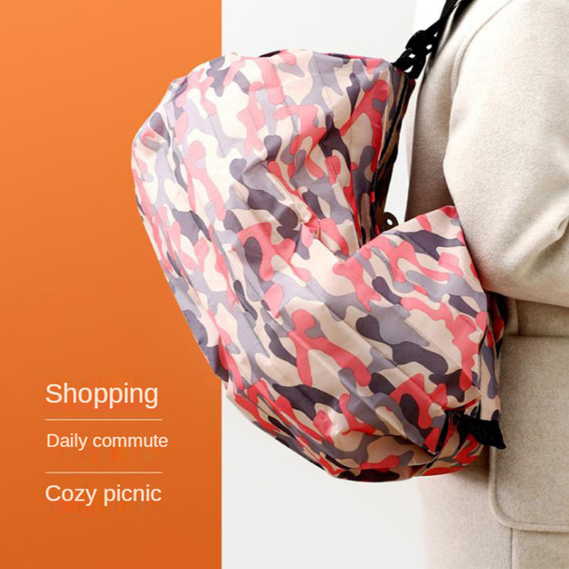 Portable Travel Camouflage Handbags, Foldable Storage Bag With Handle, Large Capacity Shopping Bag