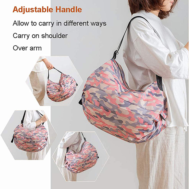 Portable Travel Camouflage Handbags, Foldable Storage Bag With Handle, Large Capacity Shopping Bag