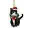 Pendant Christmas Cat Ornaments, Christmas Car Home Decoration, Acrylic Cat Decorations for Christmas Garlands