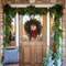 Artificial Christmas Wreath, Red Berries and Black Red Checkered Ribbon, Christmas Door Decoration