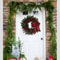 Artificial Christmas Wreath, Red Berries and Black Red Checkered Ribbon, Christmas Door Decoration