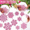 Christmas Tree Hollow Snowflake, Pink Glitter, Plastic Decorations, Pendants, New Year Party Festival Supplies