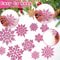Christmas Tree Hollow Snowflake, Pink Glitter, Plastic Decorations, Pendants, New Year Party Festival Supplies