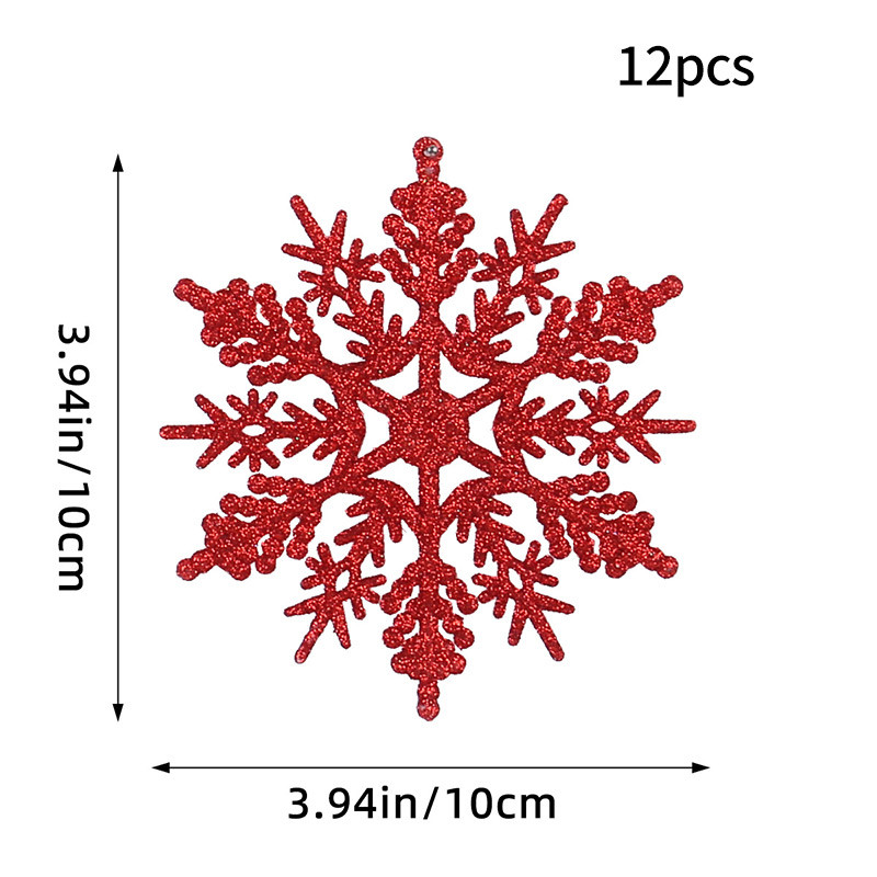 Christmas Tree Hollow Snowflake, Pink Glitter, Plastic Decorations, Pendants, New Year Party Festival Supplies