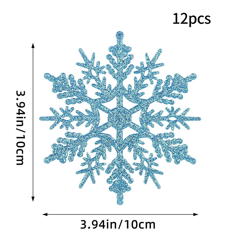 Christmas Tree Hollow Snowflake, Pink Glitter, Plastic Decorations, Pendants, New Year Party Festival Supplies