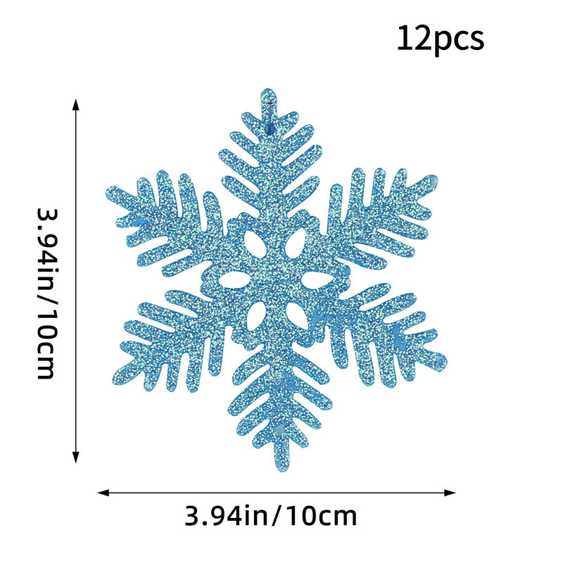 Christmas Tree Hollow Snowflake, Pink Glitter, Plastic Decorations, Pendants, New Year Party Festival Supplies