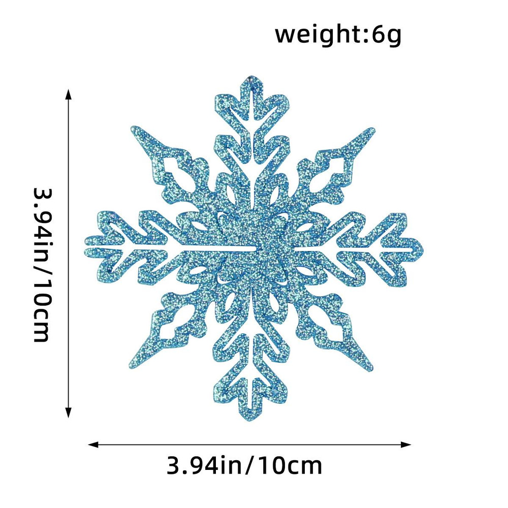 Christmas Tree Hollow Snowflake, Pink Glitter, Plastic Decorations, Pendants, New Year Party Festival Supplies