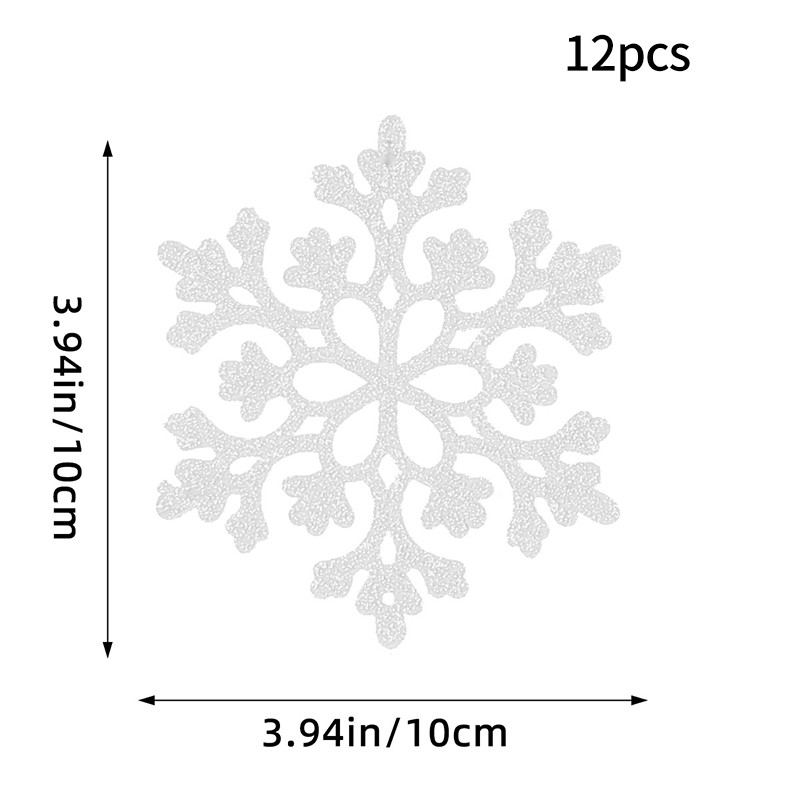 Christmas Tree Hollow Snowflake, Pink Glitter, Plastic Decorations, Pendants, New Year Party Festival Supplies