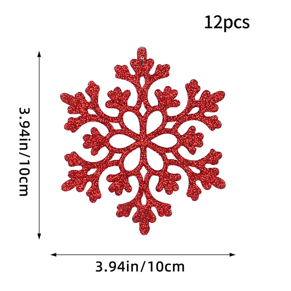 Christmas Tree Hollow Snowflake, Pink Glitter, Plastic Decorations, Pendants, New Year Party Festival Supplies