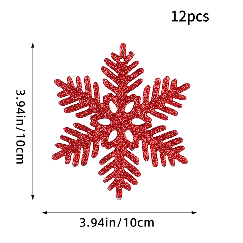 Christmas Tree Hollow Snowflake, Pink Glitter, Plastic Decorations, Pendants, New Year Party Festival Supplies
