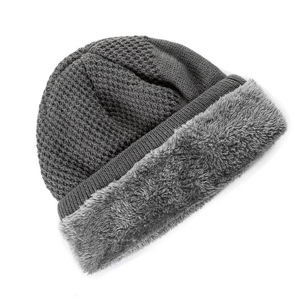 Fashion Wheat Winter Hat, Unisex Thick Fur Lined Beanie, Embroidered Knitted Hat Men & Women, Warm Ski Cap