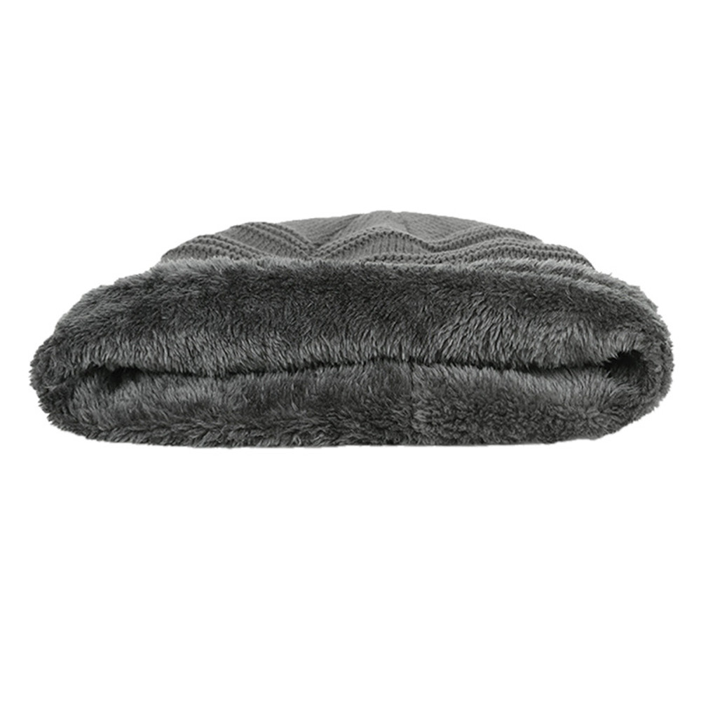 Thick Soft Stretch Hat, Unisex Fur Lined Beanie, Keep Warm Winter Hat, Fashionable Winter Cap for Men and Women