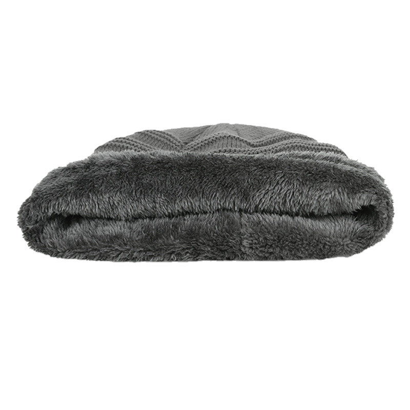 Thick Soft Stretch Hat, Unisex Fur Lined Beanie, Keep Warm Winter Hat, Fashionable Winter Cap for Men and Women