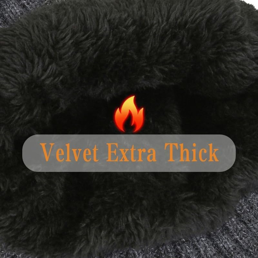 Faux Fur Lined Bomber Hats, Men Winter Knitted Hat, Outdoor Earmuff Casual Fashion, Plush Warmth Peaked Cap