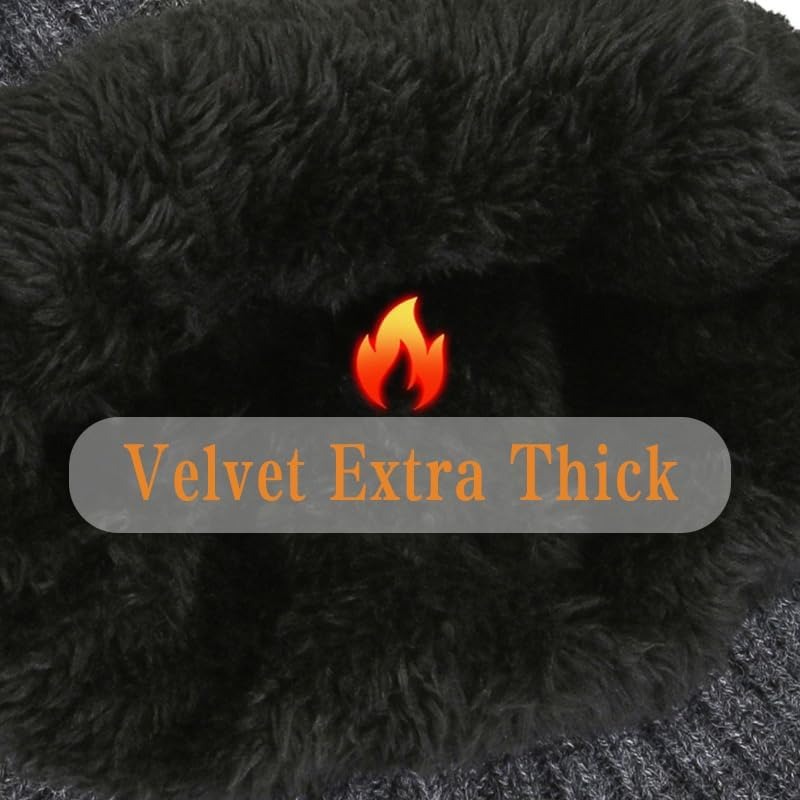 Faux Fur Lined Bomber Hats, Men Winter Knitted Hat, Outdoor Earmuff Casual Fashion, Plush Warmth Peaked Cap