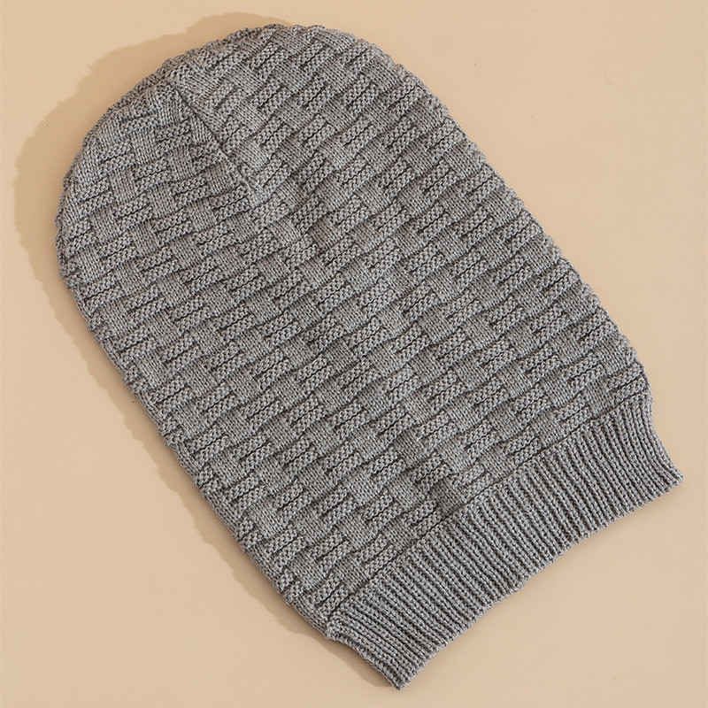 Long Size Knitted Cap New Unisex Winter Hat Solid Bonnet Cap For Men And Women Casual Beanies 3