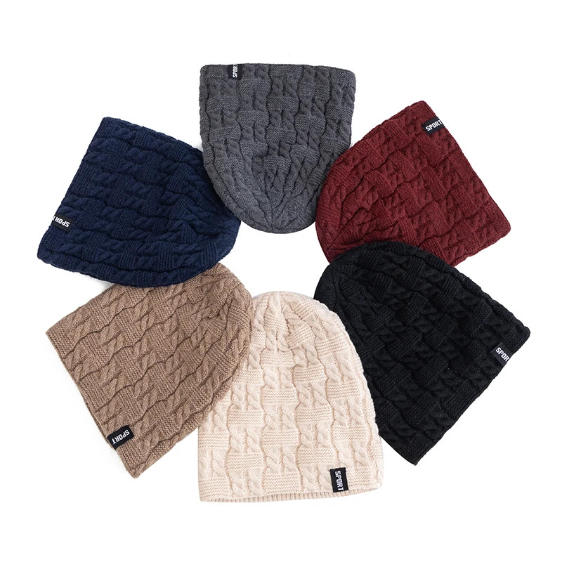 Fleece Lined Warm Beanie, Unisex Winter Hats, Sports Casual, Knitted Hat, Label Dopamine, Men Women