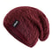 Fleece Lined Warm Beanie Unisex Winter Hats Sports Casual Knitted Hat Label Dopamine Men Women 7