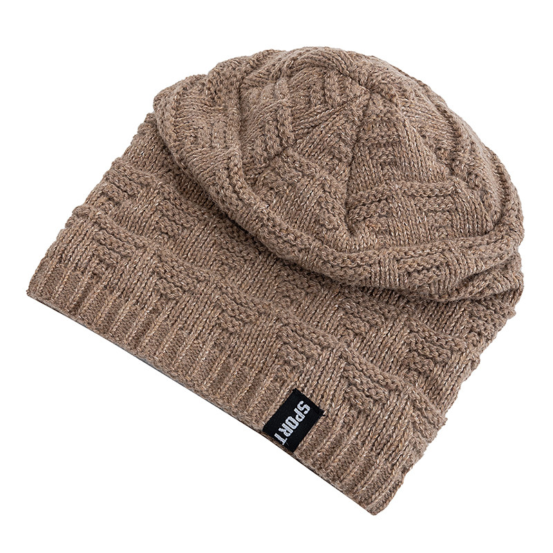 Plush Fur Lined Hats For Men Women, Unisex Fashion Beanie Hat, Solid Ski Sports Winter Cap, Keep Warm Knitted Hat