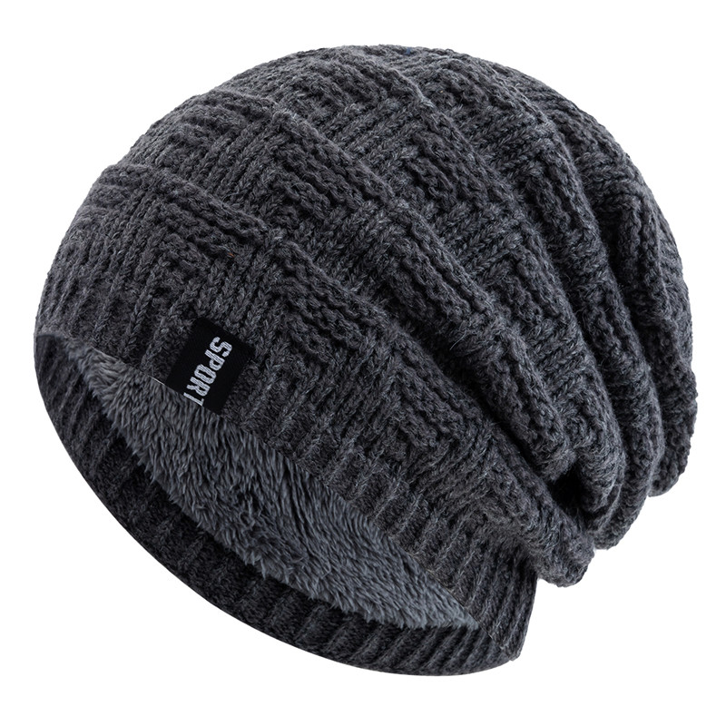 Plush Fur Lined Hats For Men Women, Unisex Fashion Beanie Hat, Solid Ski Sports Winter Cap, Keep Warm Knitted Hat