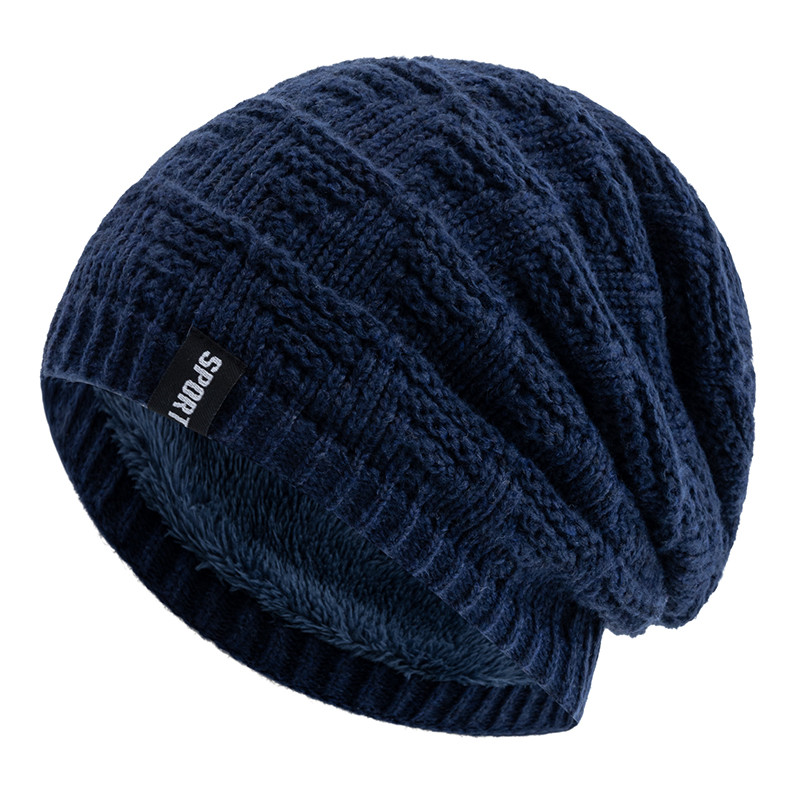 Plush Fur Lined Hats For Men Women, Unisex Fashion Beanie Hat, Solid Ski Sports Winter Cap, Keep Warm Knitted Hat