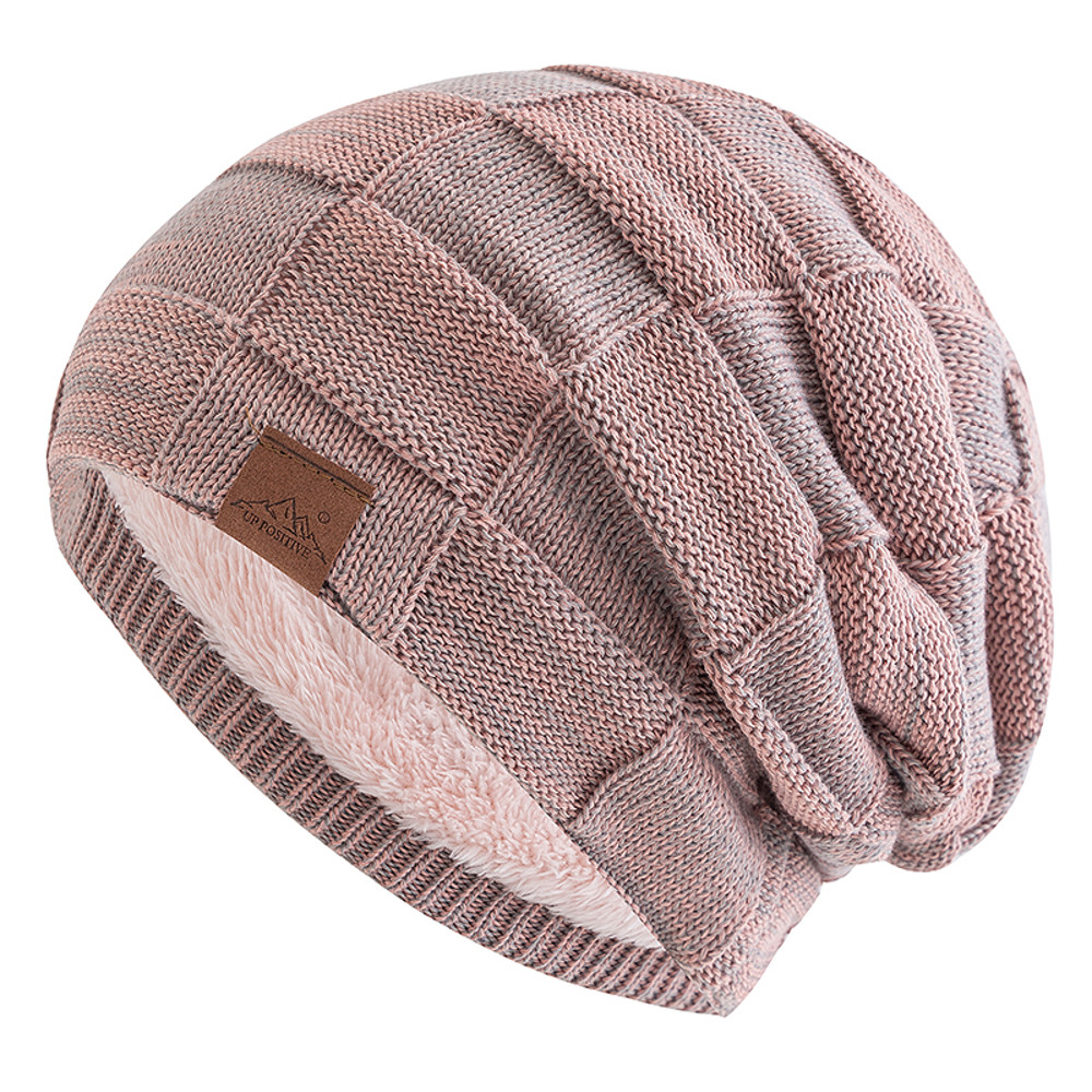 Fashion Female Winter Hats Hot Sale Slouchy Beanie Multicolor Mixing Design Knitted Warm Cap 12