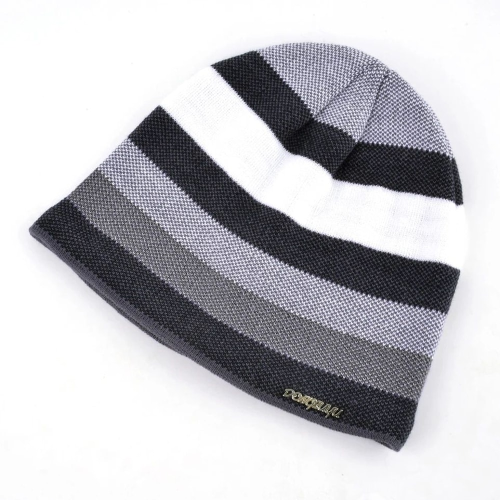 Knitted Wool Hat Mens Skullies Hat Winter Beanie Bonnet Thicker Stripe Skis Sports Beanies Plus Vel 1