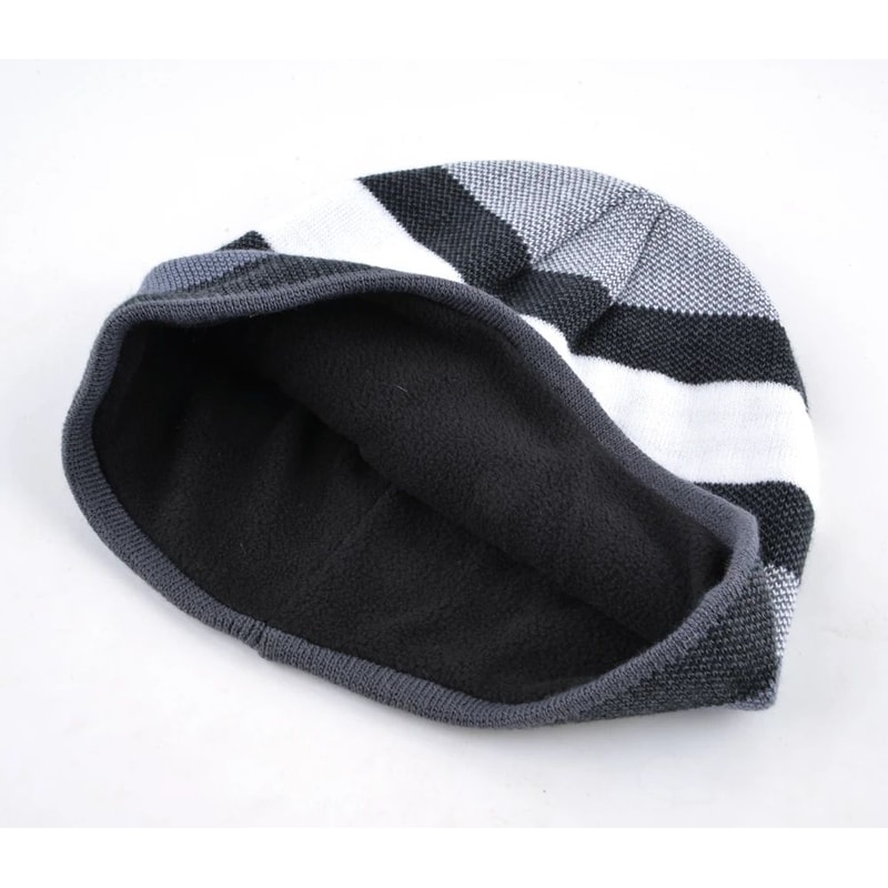 Knitted Wool Hat Mens Skullies Hat Winter Beanie Bonnet Thicker Stripe Skis Sports Beanies Plus Vel 2