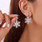 Pearl Zircon Stud Earrings For Women Exquisite Christmas Snowflake Jewelry Crystal Dangle Piercing 11