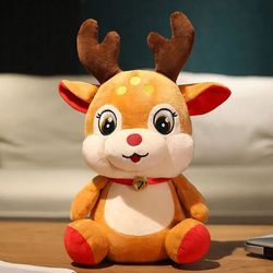 lovely santa claus, elk plush doll, stuffed animal toy, soft christmas decoration, perfect gift for home and kids