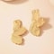 Gold Flower Petal Earrings Vintage Textured Metal Studs For Women Elegant Fashion Jewelry Party And 3