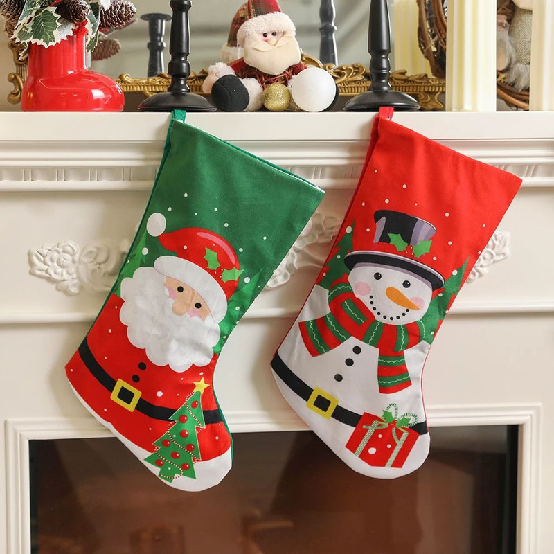 Merry Christmas Tree Decoration For Home Decor Gift Bag Christmas Socks Ornaments Xmas Noel Navidad 0