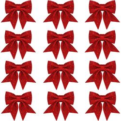 glitter bows christmas tree, bowknot ornaments, party xmas decoration, home happy new year navidad decoration