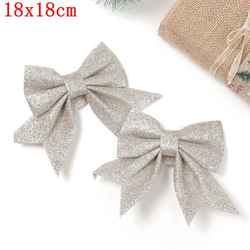 Glitter Bows Christmas Tree, Bowknot Ornaments, Party Xmas Decoration, Home Happy New Year Navidad Decoration