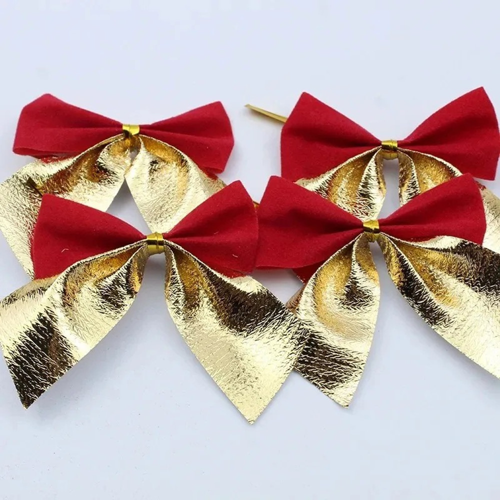 Red Mini Xmas Tree Bowknot, Christmas Glitter Bow, Home Decoration, Wedding Decor, Navidad, New Year Party