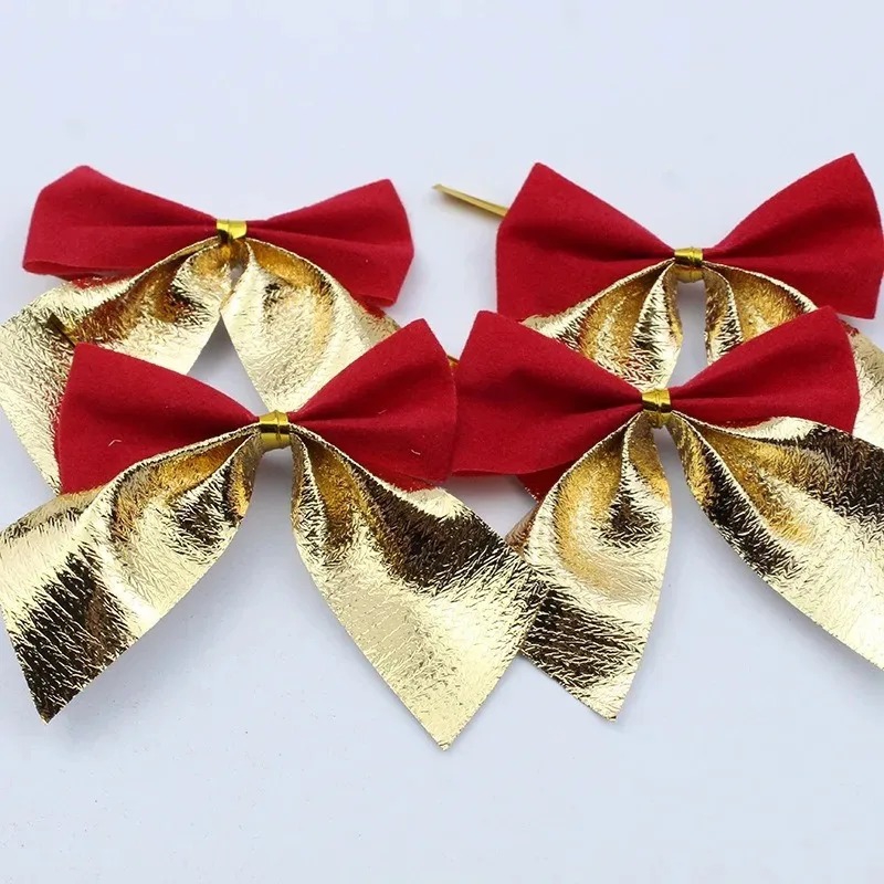 Red Mini Xmas Tree Bowknot, Christmas Glitter Bow, Home Decoration, Wedding Decor, Navidad, New Year Party
