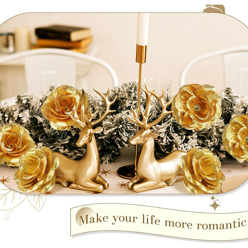 Fake Rose Flowers, Artificial Bulk Roses for Wedding Party, Home Room Halloween Thanksgiving Christmas Decor