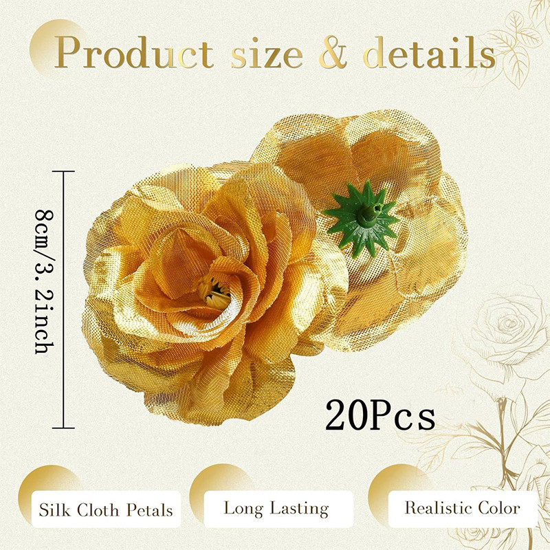 Fake Rose Flowers, Artificial Bulk Roses for Wedding Party, Home Room Halloween Thanksgiving Christmas Decor